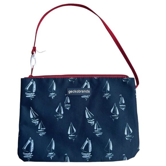 😊 3/$30 
Gecko Swim Bag Sailboats Blue w/Red accents NWOT - Picture 3 of 13